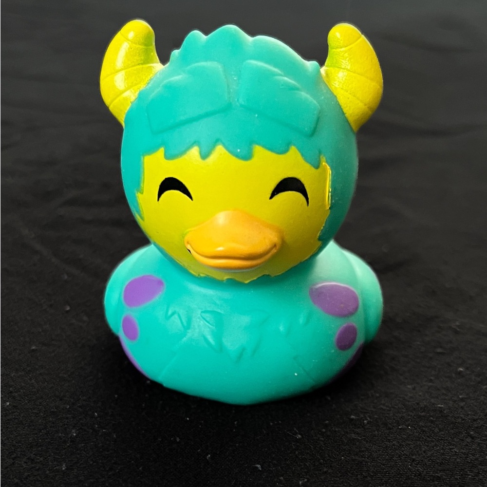 Teal and Yellow Sully Monster Rubber Duck